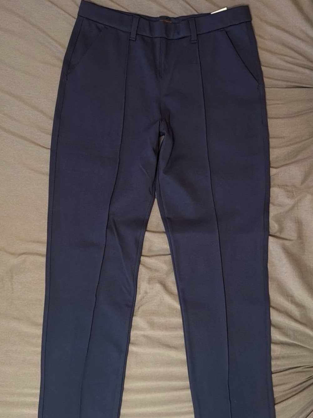 Lee Navy Straight-Leg Dress Pants with Front Creases